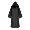 Adult Kids Solid Color Hooded Witch Vampires Cape Halloween Masquerade Cloak - Image 12
