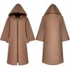 Adult Kids Solid Color Hooded Witch Vampires Cape Halloween Masquerade Cloak - Image 13