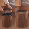 Retro Creative Wood Grain Trash Can - Image 5