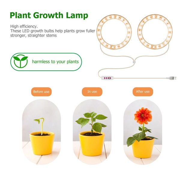 Angel Ring Plant Growth Light Sunlight Phytolamp USB Waterproof Nursery Lamp Indoor Plants Bonsai Flowers Seedlings Growth - Image 7