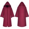 Adult Kids Solid Color Hooded Witch Vampires Cape Halloween Masquerade Cloak - Image 5