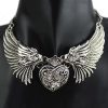 HOT SALES!!! Fashion Women's Rhinestone Heart Angel Wings Statement Necklace Jewelry