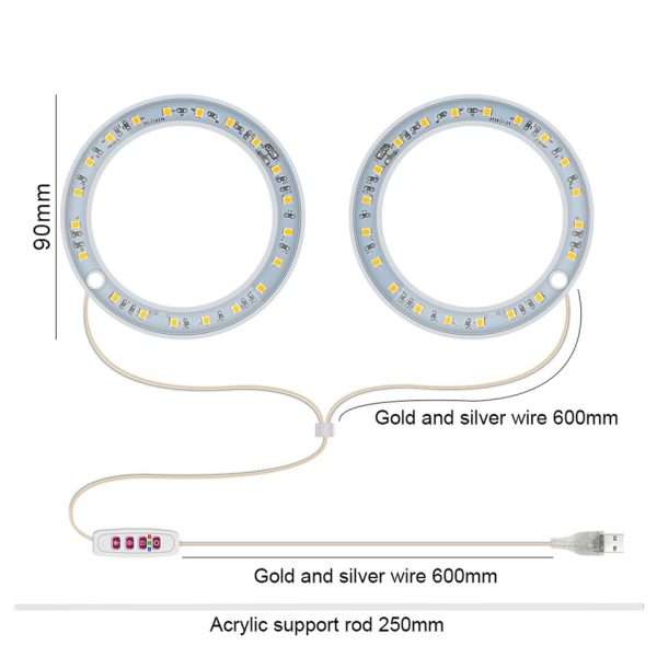 Angel Ring Plant Growth Light Sunlight Phytolamp USB Waterproof Nursery Lamp Indoor Plants Bonsai Flowers Seedlings Growth - Image 8