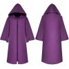 Adult Kids Solid Color Hooded Witch Vampires Cape Halloween Masquerade Cloak - Image 6