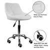 KKTONER Mid-Back Swivel Height Adjustable Computer Home Office Ergonomic Chair  (White) - Image 5