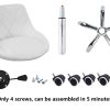 KKTONER Mid-Back Swivel Height Adjustable Computer Home Office Ergonomic Chair  (White) - Image 4