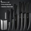 Sowoll 8'' Knife Holder Stainless Steel 8pcs Kitchen Cooking Knife Set Chef Slicing Bread Santoku Utility Paring Knife Sharpener