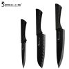 Sowoll Stainless Steel Kitchen Knives 6 Piece Set Sharp Black Blade ABS+TPR Handle Knife Meat Fish Fruit Cooking Accessories - Image 3