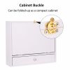 Giantex Wall Mounted Folding Laptop Desk Organizer Storage Space Saver - Image 5