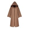 Adult Kids Solid Color Hooded Witch Vampires Cape Halloween Masquerade Cloak - Image 7