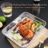 Stainless Steel Baking Tray with Removable Cooling Rack - Image 2