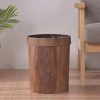 Retro Creative Wood Grain Trash Can - Image 6