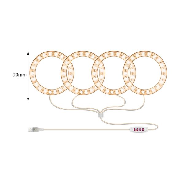 Angel Ring Plant Growth Light Sunlight Phytolamp USB Waterproof Nursery Lamp Indoor Plants Bonsai Flowers Seedlings Growth - Image 2