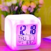 Alarm Clock LED 7 Colors Glowing Change Digital Light Alarm Clock Multi-Funtional - Image 3