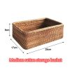 Hand-woven Rattan Wicker Basket Fruit Tea Snack Bread  Cosmetic Rectangular Storage Box Household Kitchen Supplies - Image 5