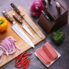 7pcs/8pcs Set Wood Handle Kitchen Knives Kitchen Cutting Tool Block Set With Sharpener 1.4116 Stainless Steel Blade Scissors - Image 3