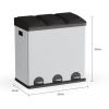 Trash Can 3-Compartment Stainless Steel Kitchen Trash And Recycling Bin, 16 Gal - Image 5