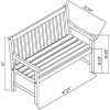 4-Feet Patio Wood Bench Garden Outdoor Bench with Eucalyptus Wood - Image 5