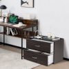 Costway 2-Drawer Dresser Stackable Horizontal Storage Organizer w/Handles Espresso - Image 4