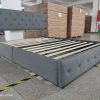 Queen Size Modern Upholstered Bed Frame with 4 Drawers, Platform Bed with Button Tufted Headboard Dark Grey - Image 8