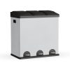 Trash Can 3-Compartment Stainless Steel Kitchen Trash And Recycling Bin, 16 Gal