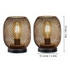 2Pcs Metal Cage Table Lamp Round Shaped LED Lantern Battery Powered - Image 8