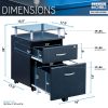Rolling File Cabinet with Glass Top, Graphite - Image 4