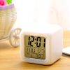 Alarm Clock LED 7 Colors Glowing Change Digital Light Alarm Clock Multi-Funtional