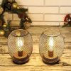 2Pcs Metal Cage Table Lamp Round Shaped LED Lantern Battery Powered - Image 5