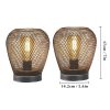 2Pcs Metal Cage Table Lamp Round Shaped LED Lantern Battery Powered - Image 4