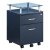 Rolling File Cabinet with Glass Top, Graphite - Image 2