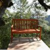 4-Feet Patio Wood Bench Garden Outdoor Bench with Eucalyptus Wood - Image 4