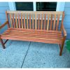 4-Feet Patio Wood Bench Garden Outdoor Bench with Eucalyptus Wood - Image 2